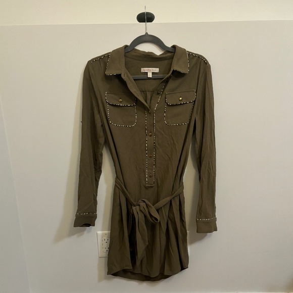 2 for $20 Banana Republic Heritage Shirt Dress in Olive Green EUC Size 6 - Picture 2 of 5